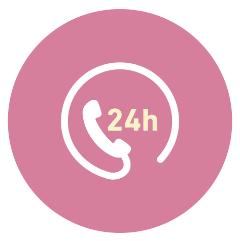 24時間、いつでも連絡がとれる体制を組んでいます